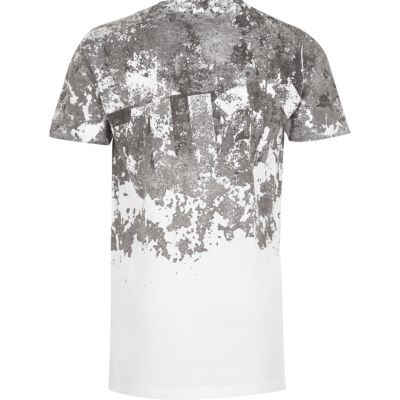 Boys white cracked print T-shirt